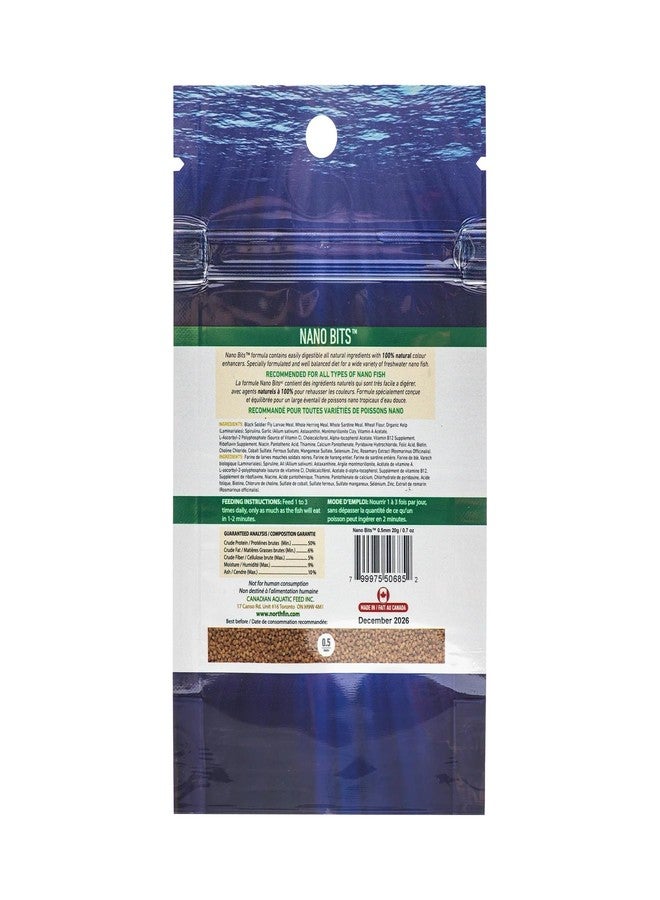 Northfin نورثفين نانو بيتس طعام أسماك ممتاز - حبيبات بطيئة الغرق بحجم 0.5 مم لأسماك النانو، والبيتا، والدانيو - تركيبة غنية بالبروتين، مصنوعة من الحشرات مع أوميغا 3، وسبيرولينا، ومحسنات لون طبيعية (20 جم) - Image 2